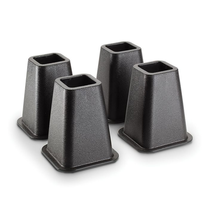 Simplify Bed Risers In Black Set Of 4 Bed Bath Beyond