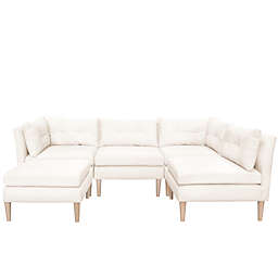 Varick 5-Piece Linen Sectional Sofa with Ottoman