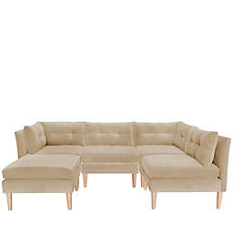 Varick 5-Piece Velvet Sectional Sofa with Ottoman