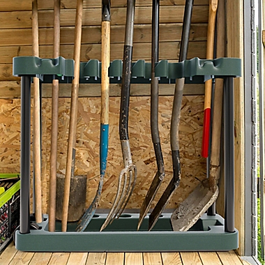 Stalwart Rolling Garden Tool Storage Rack Tower in Green. View a larger version of this product image.
