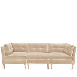 Varick 3-Piece Velvet Sectional Sofa