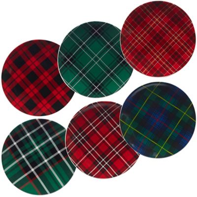 plaid paper plates