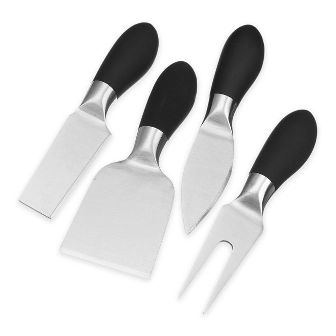 Prodyne Cheese Knives/Fork Set in Stainless Steel/Black Bed Bath & Beyond