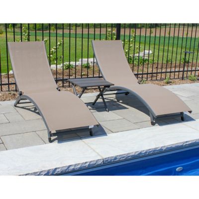 Vivere Coral Springs 3-Piece Lounger Set in Brown