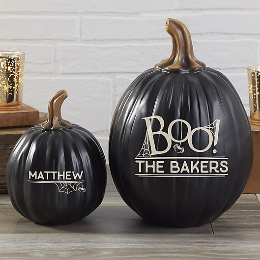 Alternate image 1 for BOO! Resin Personalized Pumpkin