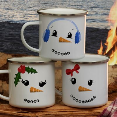 Personalized Snowman Character Camping Mug
