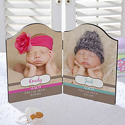 Personalized Gift of Twins Double Photo Plaque