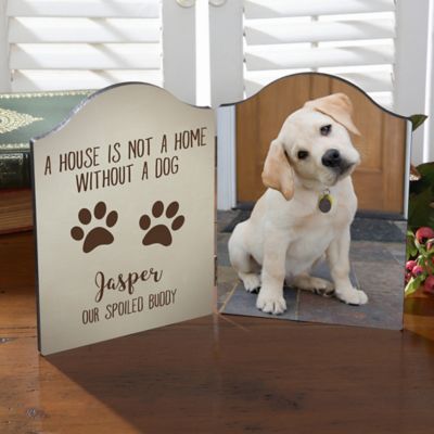 Personalized Paw Prints Photo Tabletop Plaque