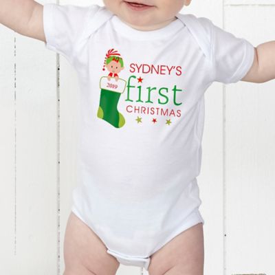 First Christmas Character Personalized Baby Bodysuit