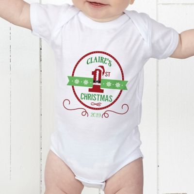 Santa Loves Me Personalized Baby Bodysuit