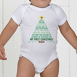 Baby's First Christmas Tree Personalized Baby Bodysuit