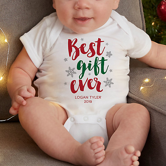 Alternate image 1 for Best Gift Ever Personalized Christmas Baby Bodysuit