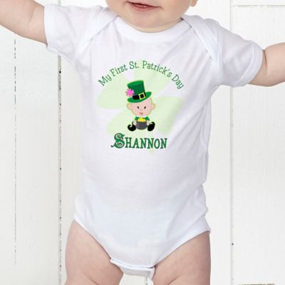 My First St Patrick&#39;s Day Personalized Baby Bodysuit