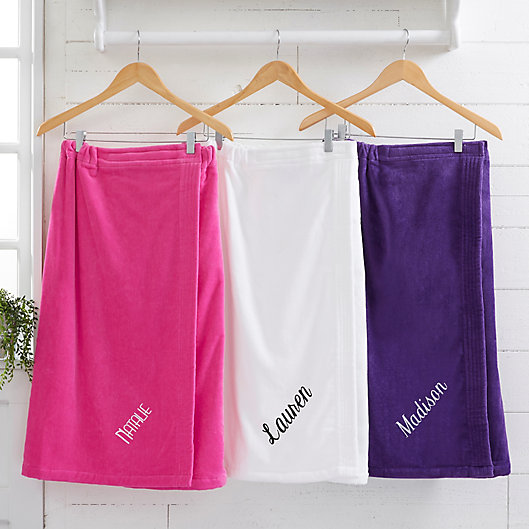 Alternate image 1 for Spa Comfort Ladies Embroidered Name Towel Wrap