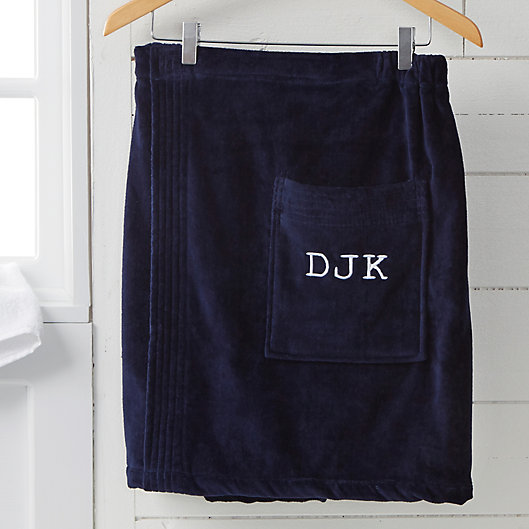 Alternate image 1 for Men's Embroidered Monogram Towel Wrap