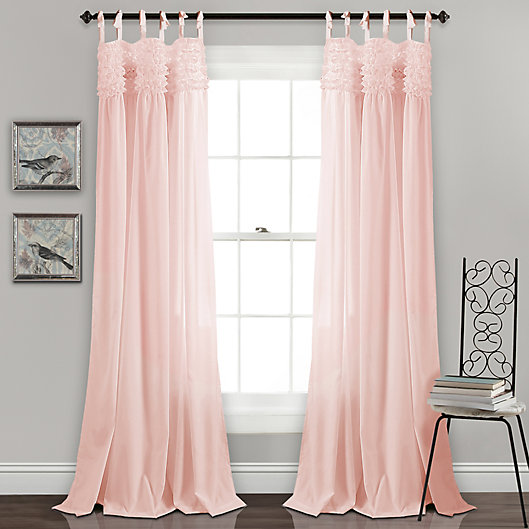 Lush Decor Lydia Ruffle Window Curtain Panels Blush Set 40x84, How To Turn Up Voile Curtains