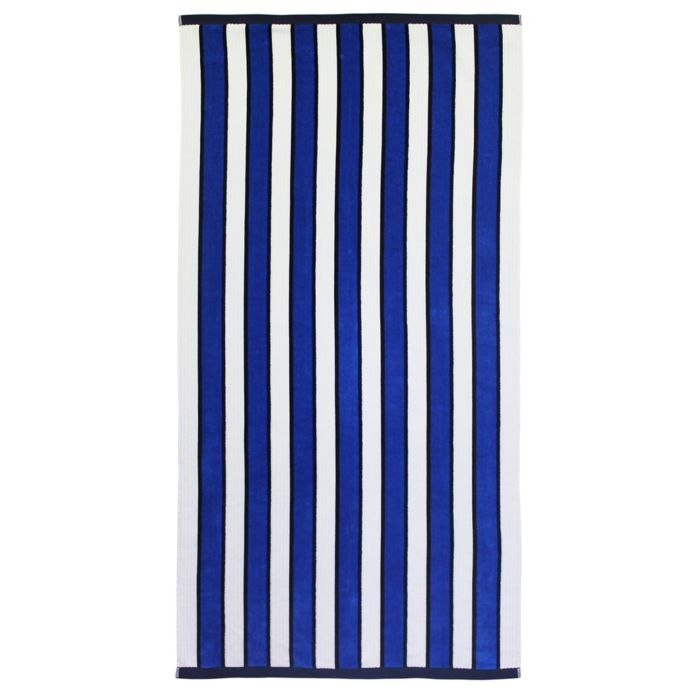 Caro Home Caret Stripe Beach Towel In Bluewhite Bed Bath