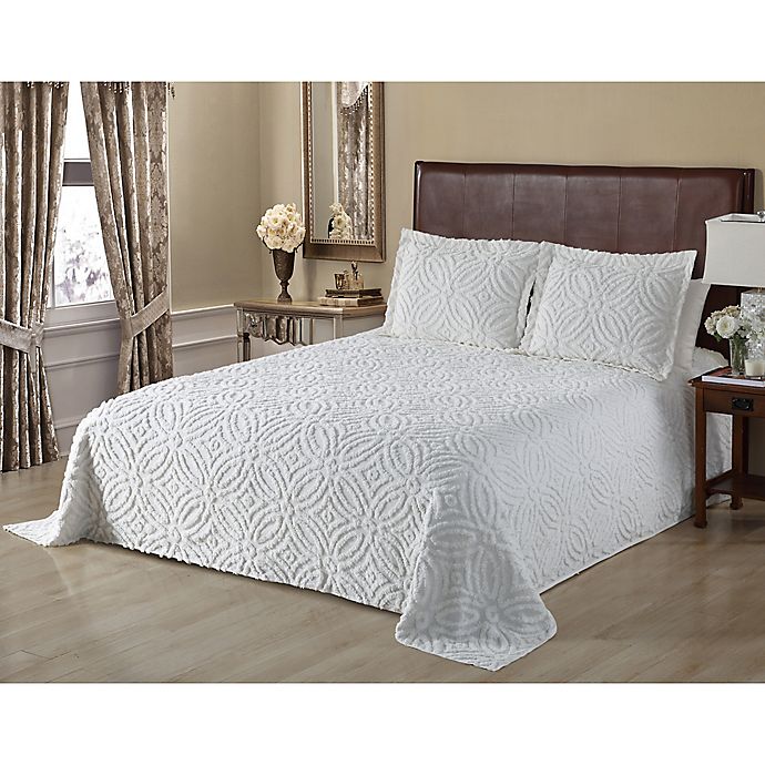 white chenille bedspread queen size