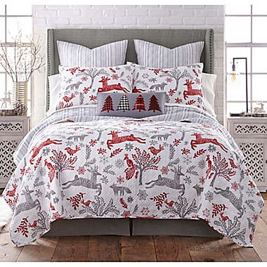 Levtex Home Blaze Reversible King Quilt Set in Red/Grey. View a larger version of this product image.