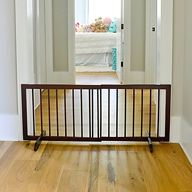 Cardinal Gates Step-Over Wood Pet Gate in Walnut. View a larger version of this product image.