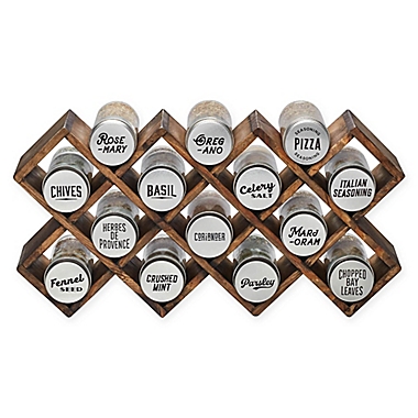 Kamenstein&reg; 14-Jar Wood Criss-Cross Spice Rack. View a larger version of this product image.