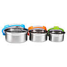 Alternate image 2 for Bruntmor&trade; 3-Piece Stainless Steel Round Food Container Set with Snapping Lids