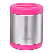 Bruntmor&trade; 24 oz. Stainless Steel Insulated Round Food Container in Silver/Pink