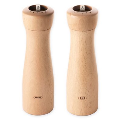 large wooden salt and pepper shakers