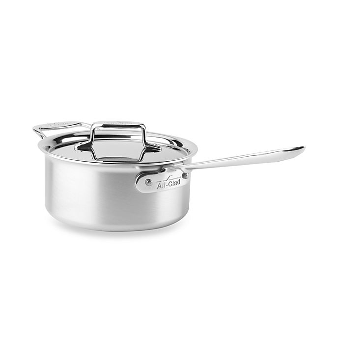 All-Clad d5® 3 qt. Brushed Stainless Steel Covered Saucepan | Bed Bath All Clad Stainless Steel 3 Quart Saucepan