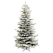 Perfect Holiday 5-Foot Pre-Lit Slim Flocked Artificial Christmas Tree