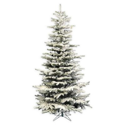 Perfect Holiday Pre-Lit Slim Flocked Artificial Christmas Tree | Bed Bath & Beyond