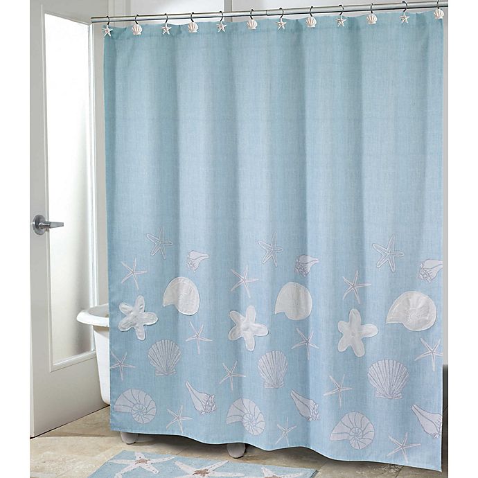 Alternate image 1 for Avanti Sequin Shells Shower Curtain