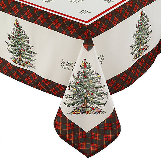 Alternate image 1 for Spode® Christmas Tree Tartan  Tablecloth