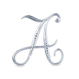 Lillian Rose™ Silver Letter "A" Monogram with Rhinestones