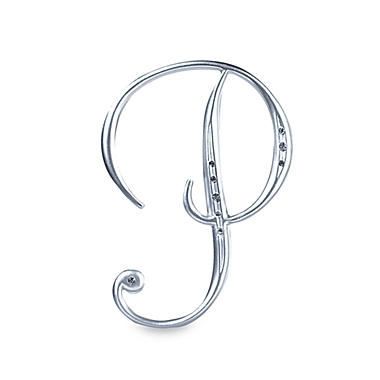 Lillian Rose&trade; Silver Letter &quot;P&quot; Monogram with Rhinestones. View a larger version of this product image.