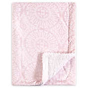 Yoga Sprout Mink Scroll Sherpa Blanket in Pink
