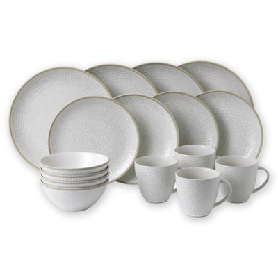 Gordon Ramsay by Royal Doulton&reg; Maze Grill 16-Piece Dinnerware Set in Hammered White