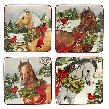Certified International Christmas on the Farm Canape Plates (Set of 4). View a larger version of this product image.