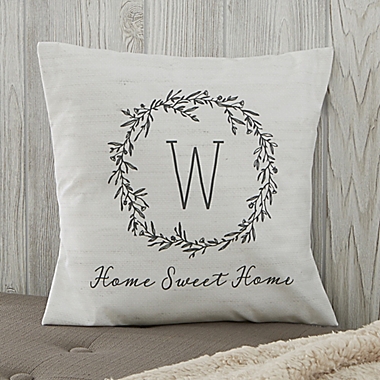 Personalized Farmhouse Floral Throw Pillow. View a larger version of this product image.