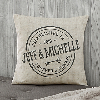 Personalized Established Throw Pillow. View a larger version of this product image.