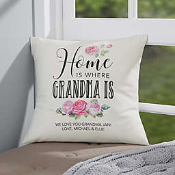 Personalized Home Is Where Mom Is 14-Inch Throw Pillow