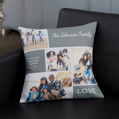 Personalized Family Love Photo Collage Throw Pillow