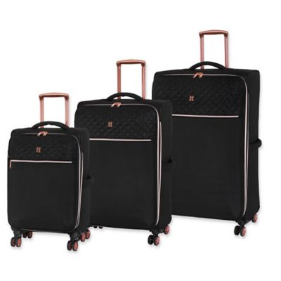 it black and rose gold suitcase