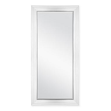 Beveled Wide Frame 31.5-Inch x 65.5-Inch Floor Mirror in White. View a larger version of this product image.