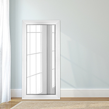 Beveled Wide Frame 31.5-Inch x 65.5-Inch Floor Mirror in White. View a larger version of this product image.