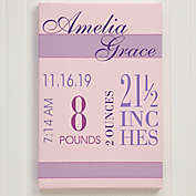 Personalized Baby&#39;s Big Day Canvas For Girls