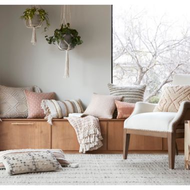 Magnolia Home Cordelia Square Throw Pillow in Grey. View a larger version of this product image.