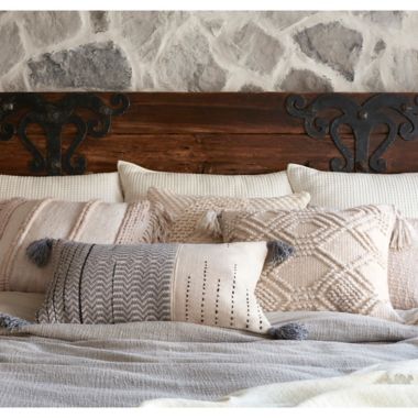 Magnolia Home Cordelia Square Throw Pillow in Grey. View a larger version of this product image.