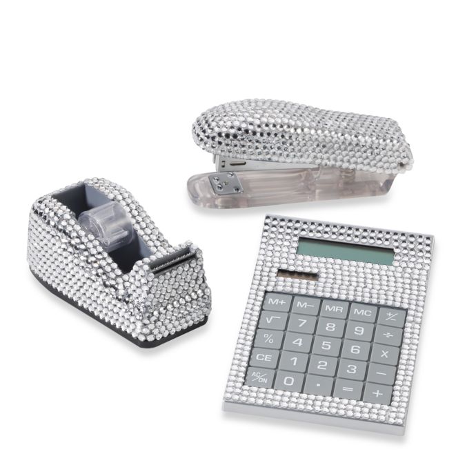 Rhinestone Desk Set In Silver Bed Bath Beyond