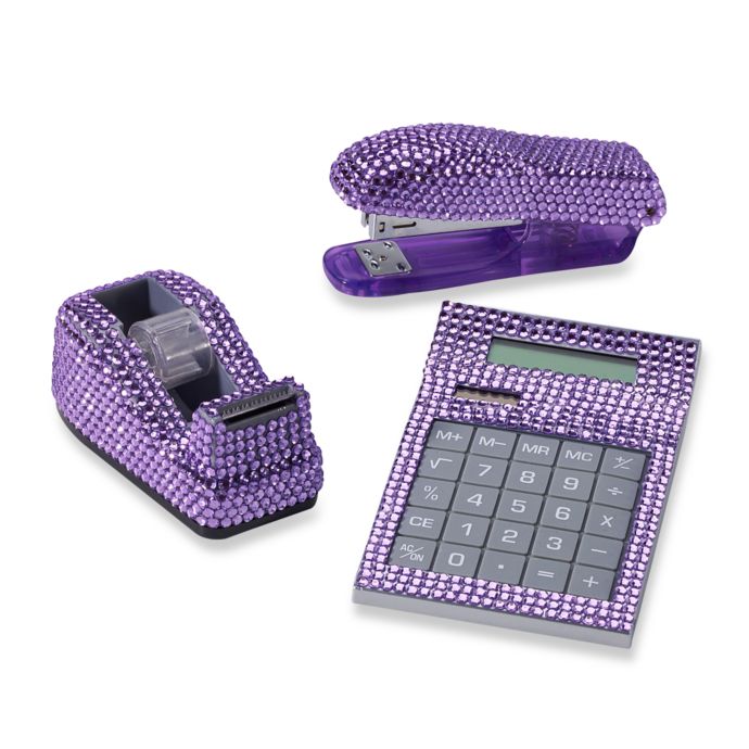 Rhinestone Desk Set In Purple Bed Bath Beyond